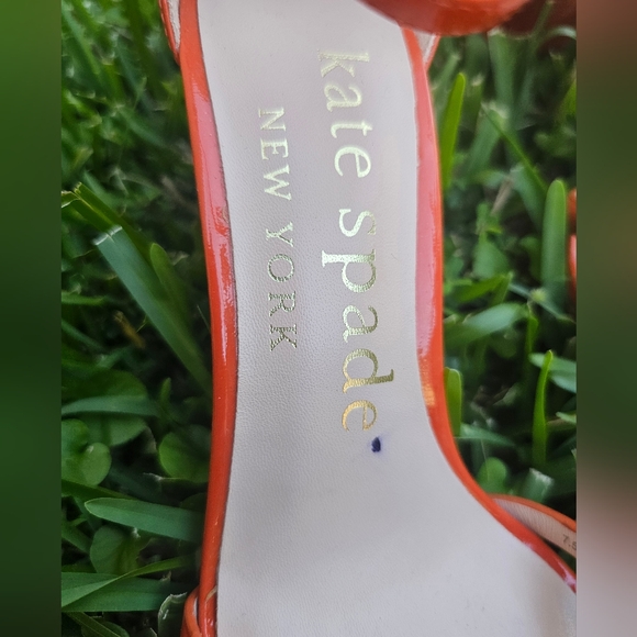 Kate Spade 7.5 Flamenco Bow Ankle Strap Block Sandal Heel In Dried Apricot - Picture 7 of 9